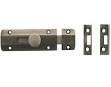 Atlantic Surface Door Bolt (4 Inch, 6 inch OR 8 Inch), Matt Gun Metal - ASB4MBN