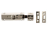 Atlantic Surface Door Bolt (4 Inch, 6 inch OR 8 Inch), Polished Nickel - ASB4PN