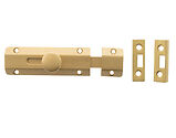 Atlantic Surface Door Bolt (4 Inch, 6 inch OR 8 Inch), Satin Brass - ASB4SB