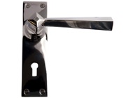 Cardea Ironmongery Tapered Door Handle On Backplate, Polished Nickel - AT282A/PN