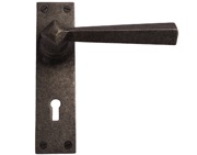 Cardea Ironmongery Tapered Door Handle On Backplate, White Bronze - AT282A/WB