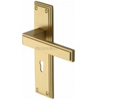 Heritage Brass Atlantis Art Deco Style Door Handles, Satin Brass - ATL5700-SB (sold in pairs)