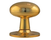 Cardea Ironmongery Oval Mortice Door Knob (65mm x 47mm), Unlacquered Brass - AV024UNL (sold in pairs)