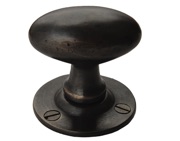 Cardea Ironmongery Oval Mortice Door Knob (60mm x 38mm), Dark Bronze - AV037DB