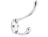 Alexander & Wilks Victorian Hat and Coat Hook, Polished Chrome - AW770PC