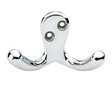 Alexander & Wilks Victorian Double Robe Hook, Polished Chrome - AW773PC