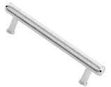 Alexander & Wilks Crispin Knurled T-bar Cupboard Pull Handle (128mm, 160mm OR 224mm c/c), Polished Chrome - AW809-PC