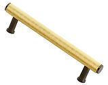 Alexander & Wilks Crispin Knurled T-bar Cupboard Pull Handle (128mm, 160mm OR 224mm c/c), Satin Brass & Dark Bronze PVD - AW809-SBPVD/DBZPVD
