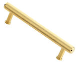Alexander & Wilks Crispin Knurled T-bar Cupboard Pull Handle (128mm, 160mm OR 224mm c/c), Satin Brass PVD - AW809-SBPVD