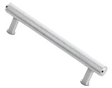 Alexander & Wilks Crispin Knurled T-bar Cupboard Pull Handle (128mm, 160mm OR 224mm c/c), Satin Chrome - AW809-SC