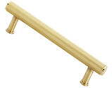 Alexander & Wilks Crispin Reeded T-Bar Cupboard Pull Handle (128mm, 160mm OR 224mm c/c), Satin Brass PVD - AW809R-SBPVD