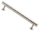 Alexander & Wilks Leila Hammered T-Bar Cupboard Pull Handle (160mm c/c), Satin Nickel - AW817-160-SN
