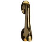 Cardea Ironmongery Slipper Shape Door Knocker (195mm x 47mm), Unlacquered Brass - AX003UNL