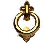 Cardea Ironmongery Ring Door Knocker (90mm Diameter), Unlacquered Brass - AX004UNL