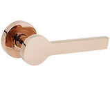 Access Hardware Novas Collection Door Handles On Round Rose, Polished Copper - B0110PCU (sold in pairs)