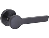 Access Hardware Novas Collection Door Handles On Round Rose, Satin Black - B0110SMB (sold in pairs)