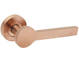 Access Hardware Novas Collection Door Handles On Round Rose, Satin Copper - B0110SCU (sold in pairs)