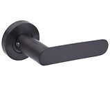 Access Hardware Novas Collection Door Handles On Round Rose, Satin Black - B0210SMB (sold in pairs)