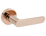 Access Hardware Novas Collection Door Handles On Round Rose, Polished Copper - B0210PCU (sold in pairs)