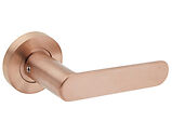 Access Hardware Novas Collection Door Handles On Round Rose, Satin Copper - B0210SCU (sold in pairs)