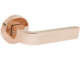 Access Hardware Novas Collection Door Handles On Round Rose, Polished Copper - B0310PCU (sold in pairs)