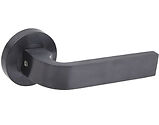 Access Hardware Novas Collection Door Handles On Round Rose, Satin Black - B0310SMB (sold in pairs)