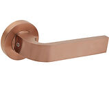 Access Hardware Novas Collection Door Handles On Round Rose, Satin Copper - B0310SCU (sold in pairs)