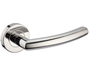 Access Hardware Door Handles On Round Rose, Polished Stainless Steel - B1610P (sold in pairs)