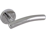 Access Hardware Door Handles On Round Rose, Polished Stainless Steel - B17 (sold in pairs)