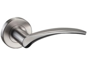Access Hardware Winged Door Handles On Round Rose, Satin Stainless Steel - B1810S (sold in pairs)