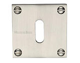 Heritage Brass Standard Square Slim Key Escutcheon, Satin Nickel - BAU1556-SN