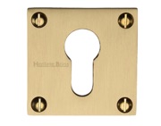 Heritage Brass Euro Profile Square Slim Key Escutcheon, Satin Brass - BAU1558-SB
