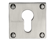Heritage Brass Euro Profile Square Slim Key Escutcheon, Satin Nickel - BAU1558-SN