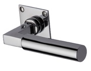 Heritage Brass Bauhaus Low Profile Door Handles On Square Rose, Polished Chrome - BAU1926-PC (sold in pairs)