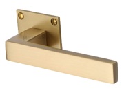 Heritage Brass Delta Low Profile Door Handles On Square Rose, Satin Brass - BAU1928-SB (sold in pairs)