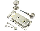 Prima Rim Lock (155mm x 105mm) With Reeded Rim Knob (53mm), Polished Nickel - BH1016PN (sold as a set)