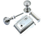 Prima Fancy Rim Latch (125mm x 120mm) With Reeded Rim Knob (53mm), Polished Chrome - BH1018BC (sold as a set)