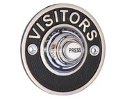 Prima Visitors Circular Shaped Bell Push (81mm), Polished Chrome & Black - BC1421