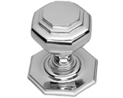 Prima Octagonal Centre Door Knobs (60mm Or 67mm), Polished Chrome - BC15