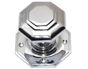 Prima Flat Octagonal Mortice Door Knobs (Un-Sprung), Polished Chrome - BC2004 (sold in pairs)