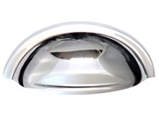 Prima Concealed Hooded Cupboard Cup Pull Handle (90mm x 45mm), Polished Chrome - BC2006