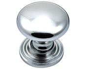 Prima Ringed Plate Cupboard Knob (32mm OR 38mm), Polished Chrome - BC2027A