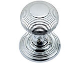 Prima Queen Ann Reeded Concealed Fix Un-Sprung Mortice Door Knob (55mm Diameter), Polished Chrome - BC2030 (sold in pairs)