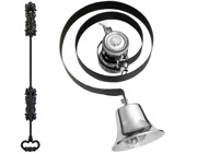 Prima Butlers Bell On Black Spring With Black Iron Pull, Polished Chrome - BH1005BC