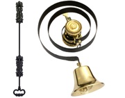 Prima Butlers Bell On Black Spring With Black Iron Pull, Polished Brass - BH1005PB