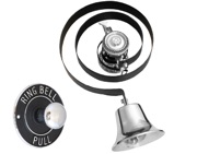 Prima Butlers Bell On Black Spring With Round Embossed Pull, Polished Chrome - BH1007BC