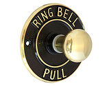 Prima Round Embossed Pull For Butlers Bell (100mm Diameter), Polished Brass - BH1014CPB