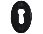 Cardea Ironmongery Standard Profile Oval Escutcheon, Black Iron - BI299