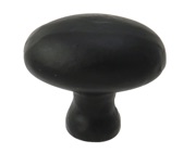 Cardea Ironmongery Oval Cupboard Knob (35mm x 25mm), Black Iron - BI478