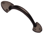 Cardea Ironmongery Round Pull Handle (191mm), Black Iron - BI579